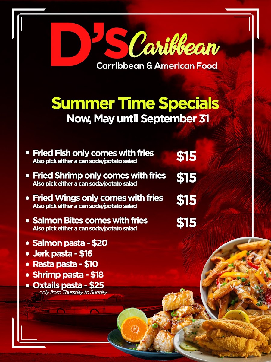 D's Caribbean and American food Menu - Image 1