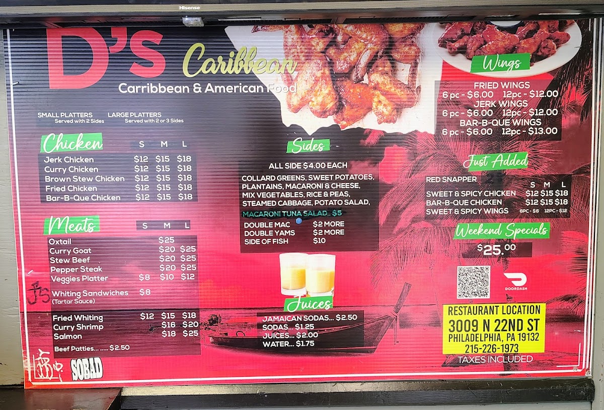 D's Caribbean and American food Menu - Image 2